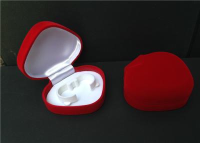 China Custom Flocking Velvet Jewelry Box For Bracelet / Necklace , Red Color for sale