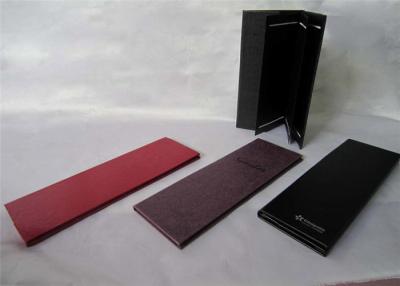 China Foldable Restaurant Menu Books , PU Leather Drink Menu Covers Black Color for sale