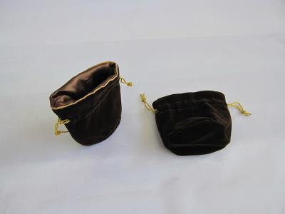 China Small Drawstring Custom Velvet Pouches For Bracelet , One Side Printing for sale