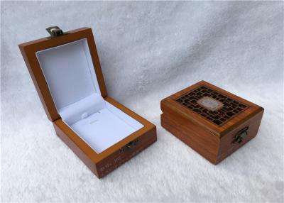 China Metal Locked Rectangular Gift Box For Watches Collection , Solid Red Wooden for sale