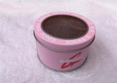 China Rectangular Metal Tin Box With Lids , Pink Storage Tin Box Silk Screen Printing for sale