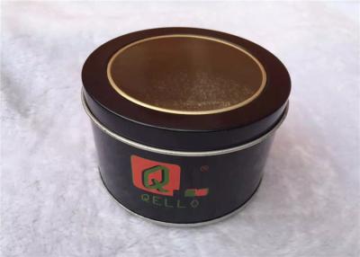 China Circle Metal Tin Box Storage For Cookies , Tin Cylinder Container Eco Friendly for sale