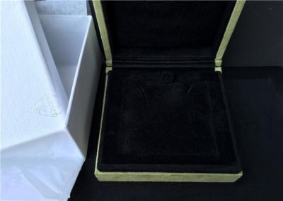 China Black Stand Up Velvet Jewelry Box Hard Cardboard Inside For Display for sale