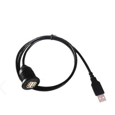 China PVC Cable USB2.0 Cable Male To Female Flush Mount Dual USB Data Extension Mount Android USB Cable for sale