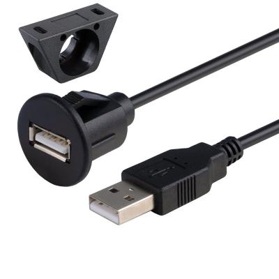 China Small electronics usb male to 2.0 an aux panel mount socket flush extension cable. Car Dashboard Small USB Charger Cable Female for sale