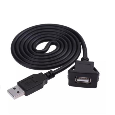 China USB Connector Car Dash Panels Audio Flush Mount Plug 1M Square USB2.0 Extension Lead Waterproof Cable for Car Boat and Motorcycle for sale