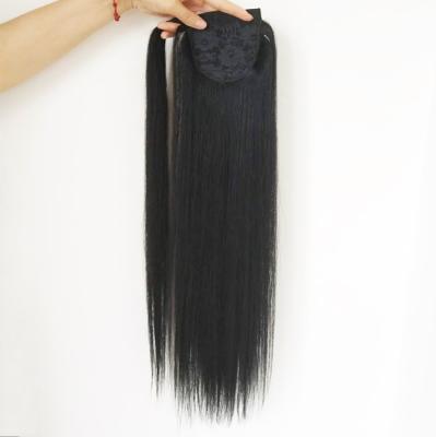 China Wholesale Virgin Brazilian Ponytail Natural Mink Wave Hair Silky Straight Human Hair for sale