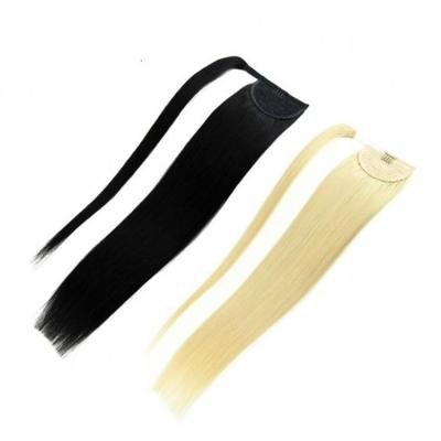 China Silky Straight Wave 100% Remy Brazilian Human Hair Double Drawn Ponytail 26 Inches for sale