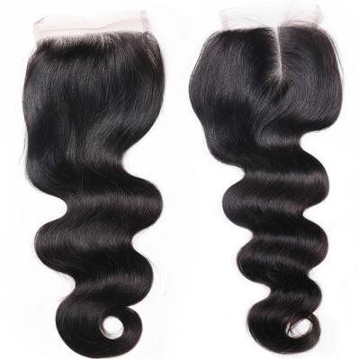 China 100% Body Wave Human Hair Body Wave Cuticle Aligned Brazilian 4*4 Lace Closure Virgin Hair for sale