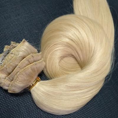 China Silky Straight Wave Longxin Supply: double drawn russian virgin remy hair clip in hair extension for sale