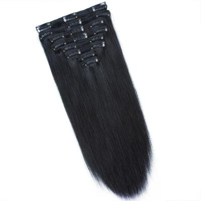 China Silky Straight Wave Natural Color Cuticle Aligned Raw Brazilian Hair Remy Clip In Hair Extensions Hair Black for sale