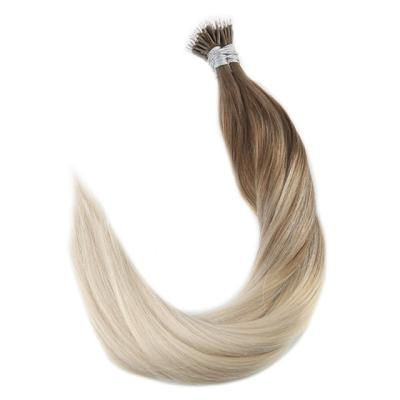 China High quality mongolian straight ombre color straight hair micro nano tip hair extension remy for sale