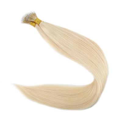 China Silky Straight Hair Extensions Raw Indian Remy Wave Tip Unprocessed Nano Hair for sale