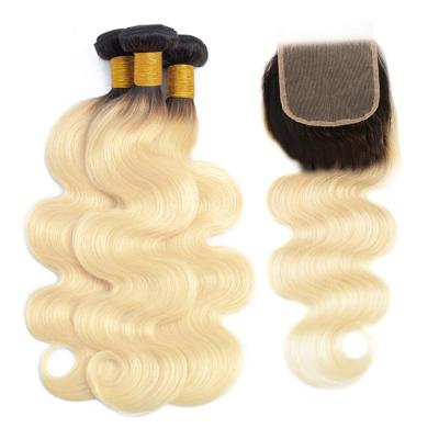 China Wholesale Body Wave Cuticle Aligned Brazilian Hair Extension Bundles With Closure for sale