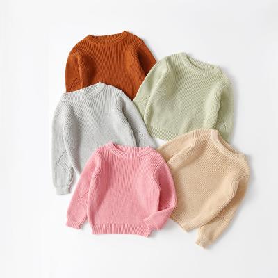 China Autumn and winter anti-shrinkage children knitted solid color warm cotton knitted pullover top sweater for sale