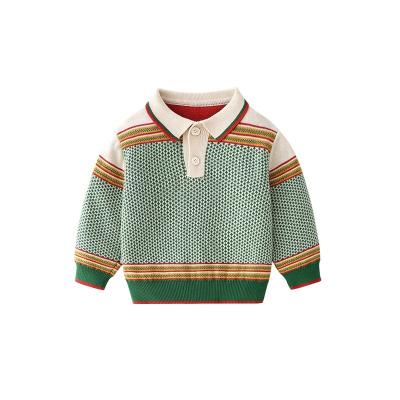 China Customized Sweater Warm Anti Shrink Around Neck Sweater Baby Polo Lapel Winter Knitwear for sale