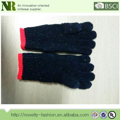 China Acrylic/Cotton/Wool/Nylon Blend Yarn Knitted Glove, Cheap Work Glove, Colorful Knitted Glove for sale