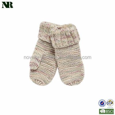 China Cozy Cream Blended Yarn Knitted Mittens, Pretty Soft Warm Gloves, Popular Knit Jacquard Mittens for sale