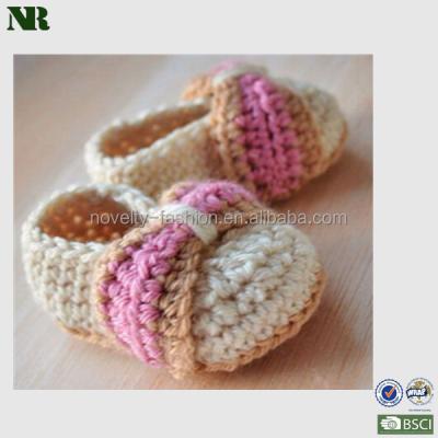 China Fashion and cute knitting baby shoes cotton knitted shoes, lovely knitted shoes, hand crochet baby shoes for sale