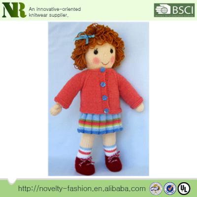 China 100% Hand Knitting Toy Handmade Crocheted Doll Patterns Toys Knitting Doll T036063 for sale