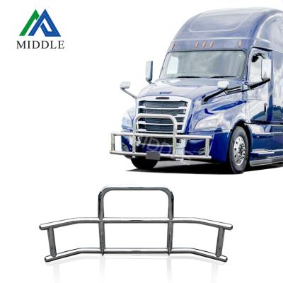 China 2021 Popular American Heavy Duty Stainless Steel Truck Trucks Front Bumper Bull Bar 304 S/S Chrome With Brackets For Freightliner Cascadia 17-18 for sale