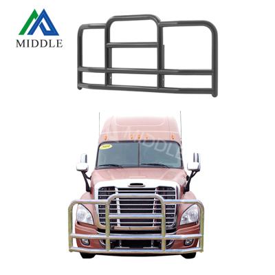 China 2021 Popular American Heavy Duty Stainless Steel Truck Trucks Front Bumper Bull Bar Deer Grill Guard Moose Guard For Volvo for sale