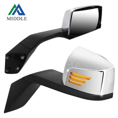 China PLASTIC American Truck Aftermarket Replacement Door Mirror Side Mirror Assembly With LED Turn Signal Light For Volvo Vertical Navigation Series 2004-2018 for sale