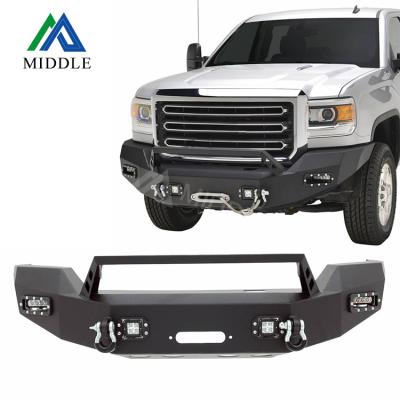 China Polished Finish 2015-2019 Popular 2021 Hot Sale American Truck Stainless Steel Front Bumper Bull Bar For GMC Super SIERRA 2500 for sale