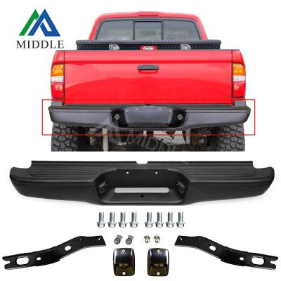 China Chrome Finish Popular American Truck Chrome Color Top Selling Iron And Plastic 4X4 Rear Bumper For Toyota Tacoma 1995-2004 for sale