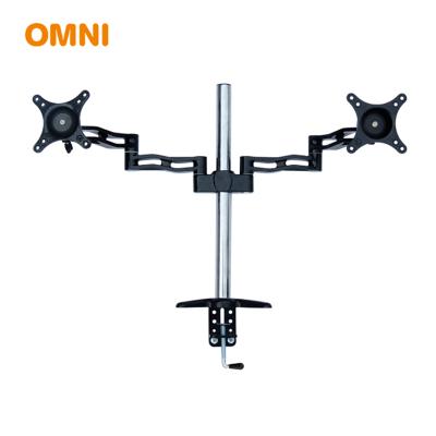 China Modern Flexible Dual Arm Desktop Clamp Mount LCD Monitor Stand for sale