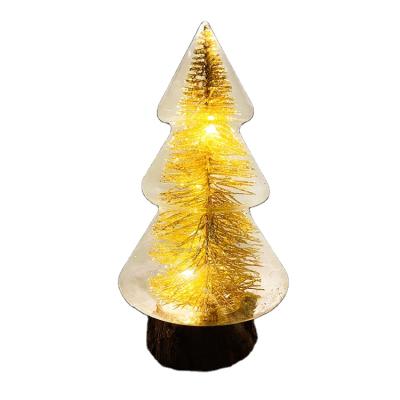 China Europe Factory Direct Shape Led With Light Blowing Glass Christmas Tree Toys for sale