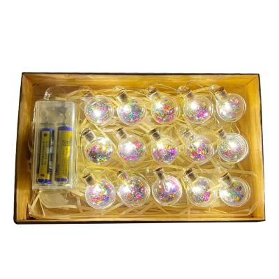 China Best Selling Modern Christmas LED Lamp Battery Operated Lamp String Transparent Glass String for sale