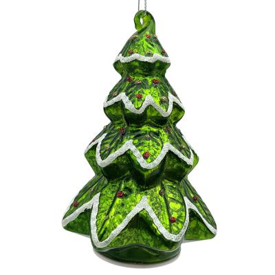 China Christmas Gifts and Holiday Decorations LED Christmas Tree Ornament Holiday Party Table Glass Ornaments for sale