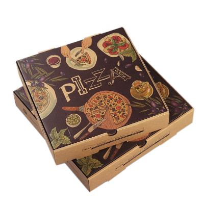 China Recycled Materials Wholesale Custom Logo Fast Biodegradable Wrapping Paper Food Packaging Box Around 12 Inch Pizza Packaging Box for sale