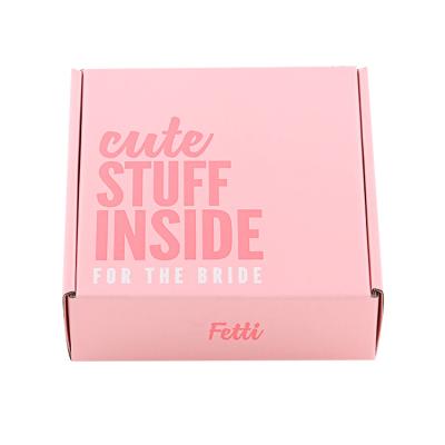 China Customized Recycled Materials Large Cardboard Artwork Custom Printed Logo Shipping Boxes Mailing Packing Carton Pink 6x6x6 for sale