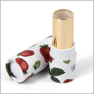 China Recycled Materials With Custom Printed Tubes Round Eco Friendly Empty Cardboard Lipstick Lip Gloss Tube Paper Packaging for sale