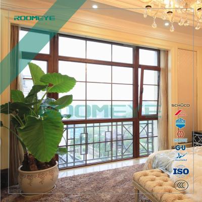 China Magnetic Screen Wood With Aluminum Cladding Aluminum Windows With Modern Design for sale