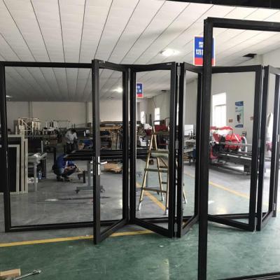 China Roomeye Folding Door Aluminum Folding Glass Folding Door Soundproof for sale