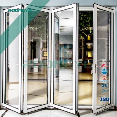 China Modern Aluminum Exterior Glass Door Bi-Fold Aluminum Balcony Folding Door for sale