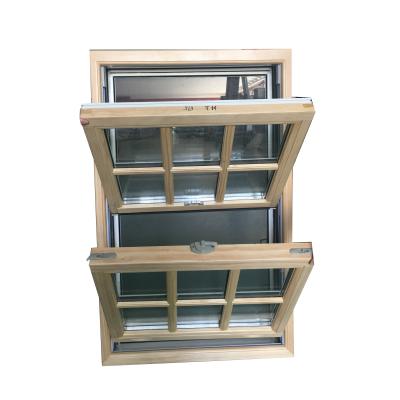 China Energy Saving Wooden Double Hung Windows With Mosquito Screens for sale