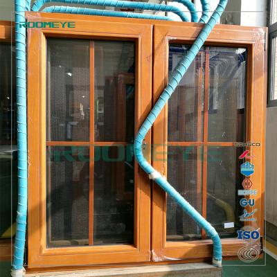 China Wooden Magnetic European Style Cladding Aluminum Screen Casement Window for sale