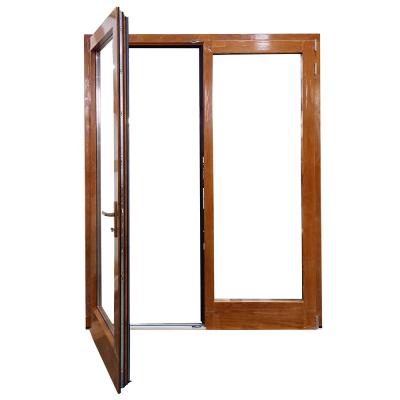 China Swing Wooden Double Glazing Aluminum French Door for sale