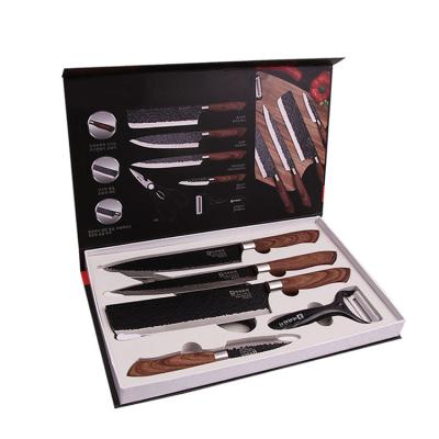 China Viable Factory Price China Supplier Luxury Wood Handle Color Knife Set Stainless Steel 2021 for sale