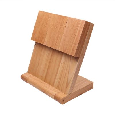 China Viable Fashionable Style Kitchen Knife Block Bamboo Wooden Knife Holder Storage Rack For Counter Without Knives for sale