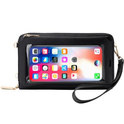 China Fasion Wallets For New Touch Screen Cards Bag Anti-theft One-Shoulder Credit Card Wallet Mobile Phone Bag for sale