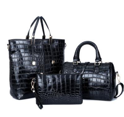 China New Style Multifunctional Light Luxury Luxury Crocodile Grain Lady Bag Big Style Fashion PU Leather Handbag Woman Set Bags for sale