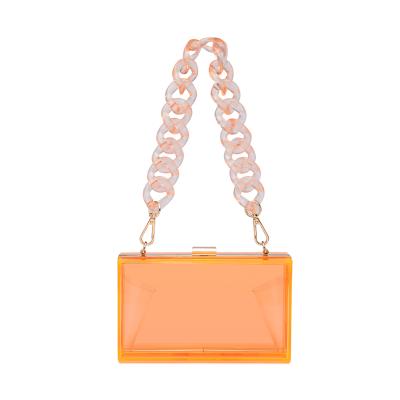 China Party Evening Purse Clutch Bag New Style Acrylic Clutch Evening Clips Small Elegant Transparent Bag Square Box Girls Evening Clear Handbag for sale