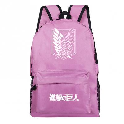 China Waterproof Japanese cartoon printing Student Backpack Customized Attack on titan bags fly away freedom school luminous backpack for sale