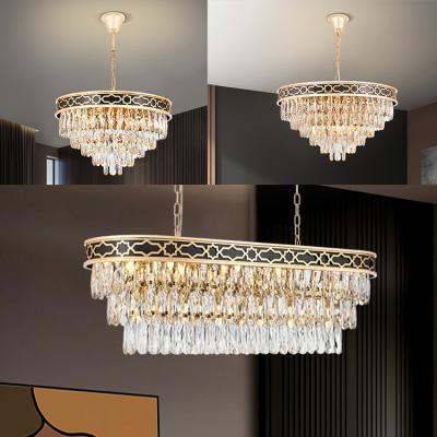 China Large Gold K9 Crystal Luxury Led Modern Bedroom Living Room Hotel Decoration Light Chandelier for sale