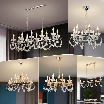 China Modern Super Shine Banquet Hall Villa Bedroom Living Room Luxury Iron Led Chandelier Light for sale